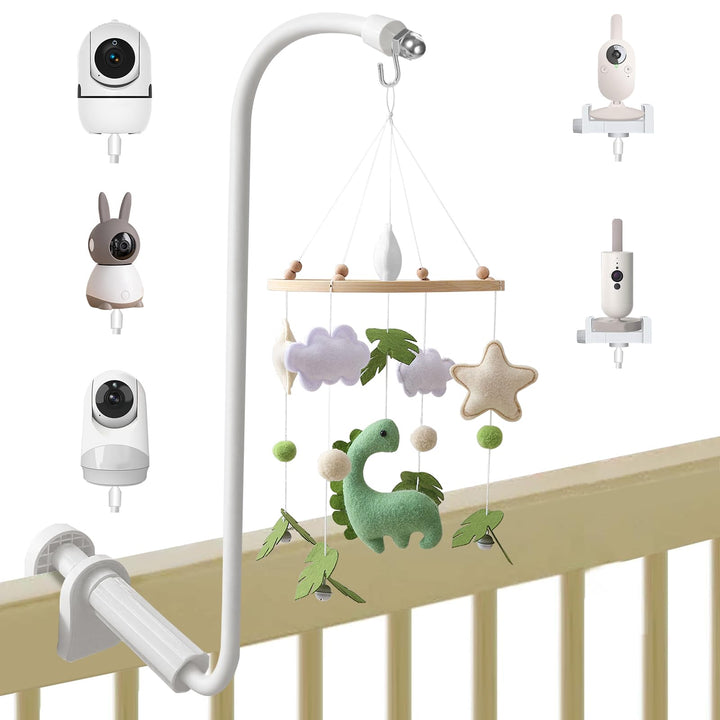 Mobile Halterung für Babybett, Multifunktional 80cm Mobile Halterung Wickeltisch, Verstellbar Mobile
