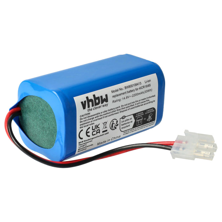 vhbw Akku kompatibel mit Silvercrest SSRA1 Home Cleaner Heimroboter (2200 mAh, 14,8 V, Li-Ion)