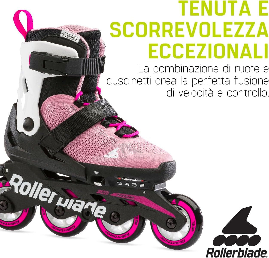 Rollerblade Unisex Jugend Microblade Inline Skates 23 Rosa/Bianco, 23 Rosa/Bianco