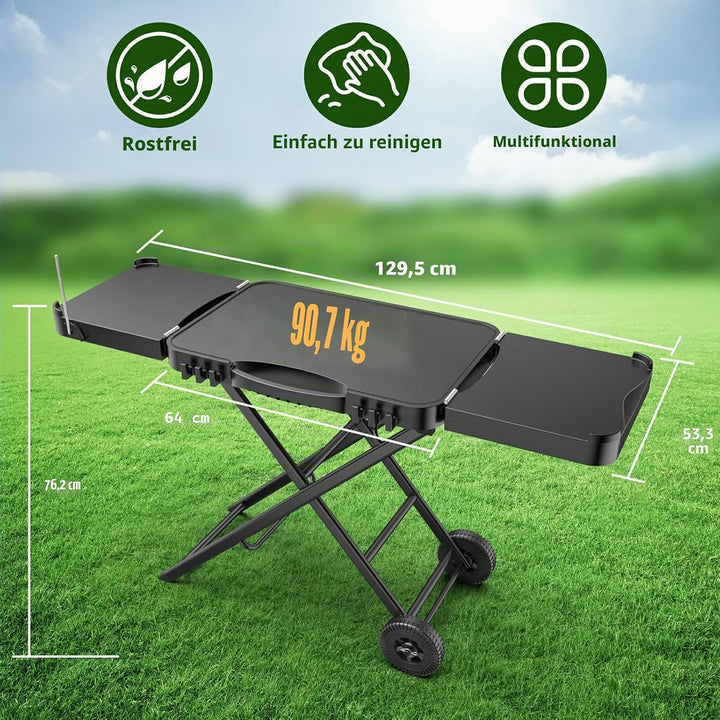 Tragbarer Grillwagen für Ninja Woodfire, Weber, Blackstone, Nexgrill, Traeger und den meisten tragba
