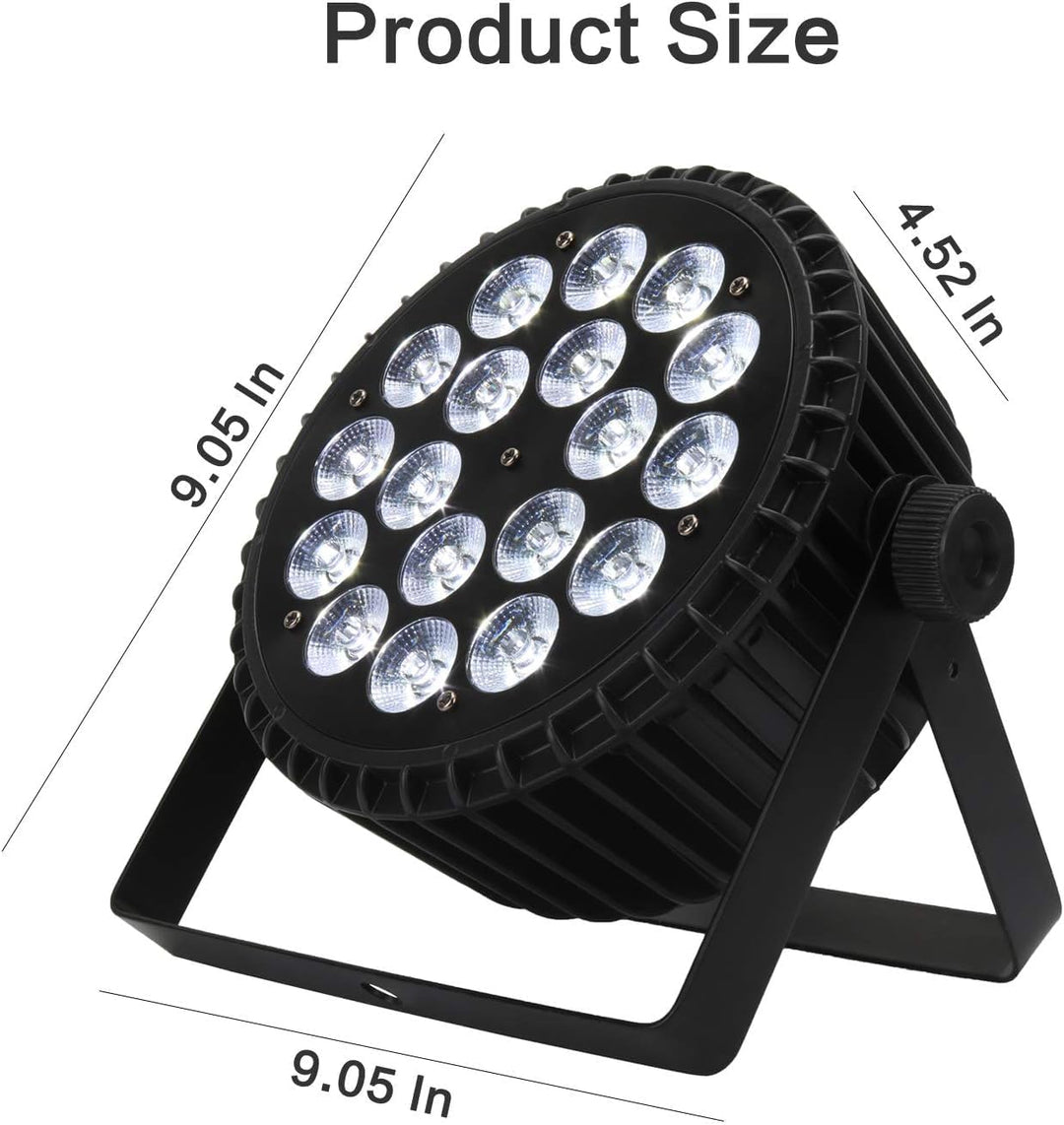 SHEHDS LED Par Scheinwerfer, 18x18W LED Bühnenlicht RGBWA+UV 6-in-1, DMX Steuerung Mit Soundsteuerun