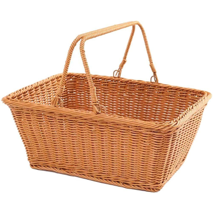 Picknickkorb Griff, Rattan-aufbewahrungskorb, Einkaufskorb, Gewebt, Leerer Picknick-aufbewahrungskor