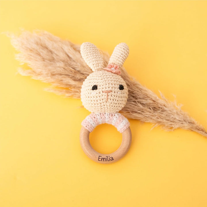 Bärenfreunde® - Personalisierter Beissring Baby - Niedlicher Greifling für Baby's ab 0 Monate - Baby