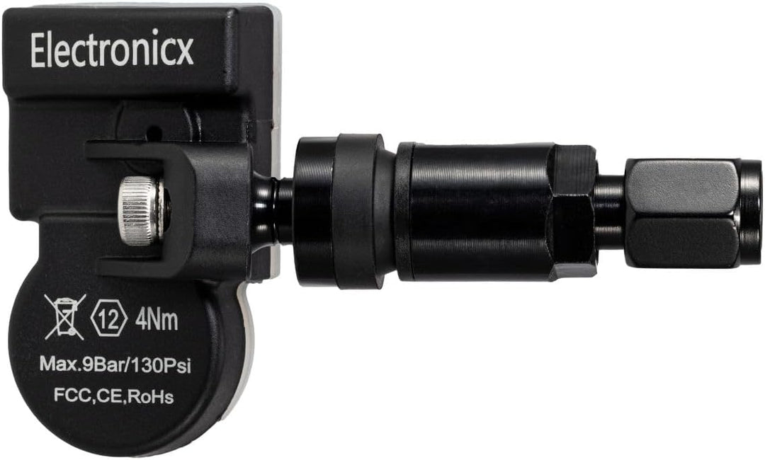 4x RDKS TPMS Reifendrucksensor Reifendruckkontrollsystem Metallventil Schwarz passend für Elantra Gr