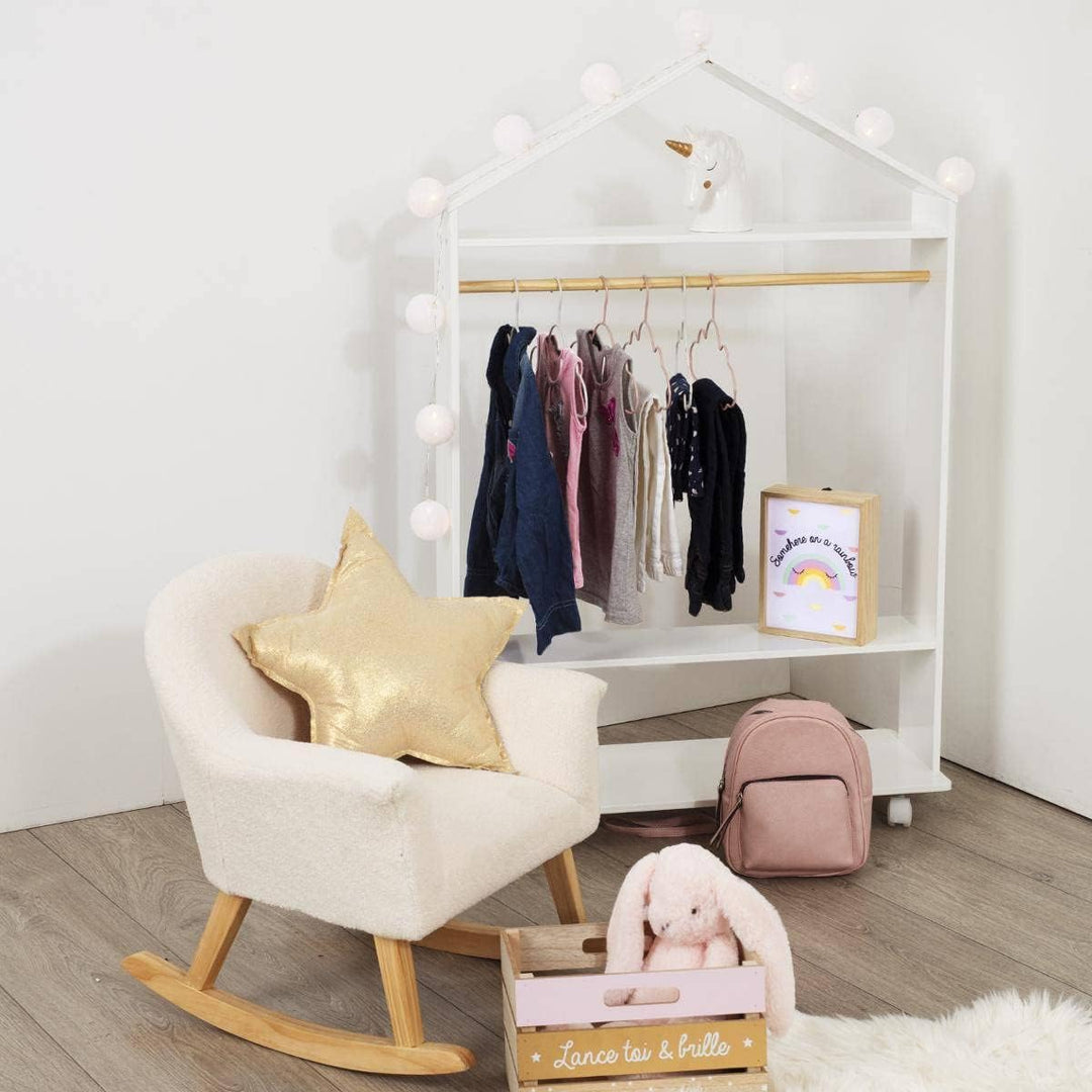 Kinderkleiderschrank mit Rollen - Weiss - Atmosphera créateur d'intérieur cm Weiss, cm Weiss
