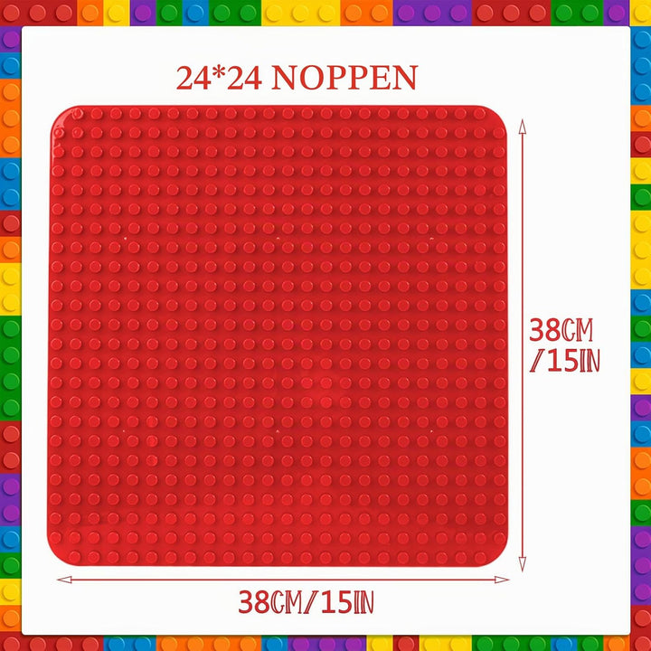 grosse Platte Kompatibel mit Lego Duplo, 38 x 38cm grundplatte, Konstruktionsspielzeug für Mädchen u