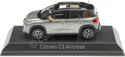 Norev 155336 Citroen C3 Aircross 2021-Platinium Grey & Black Roof & Orange Deco Miniaturauto aus der