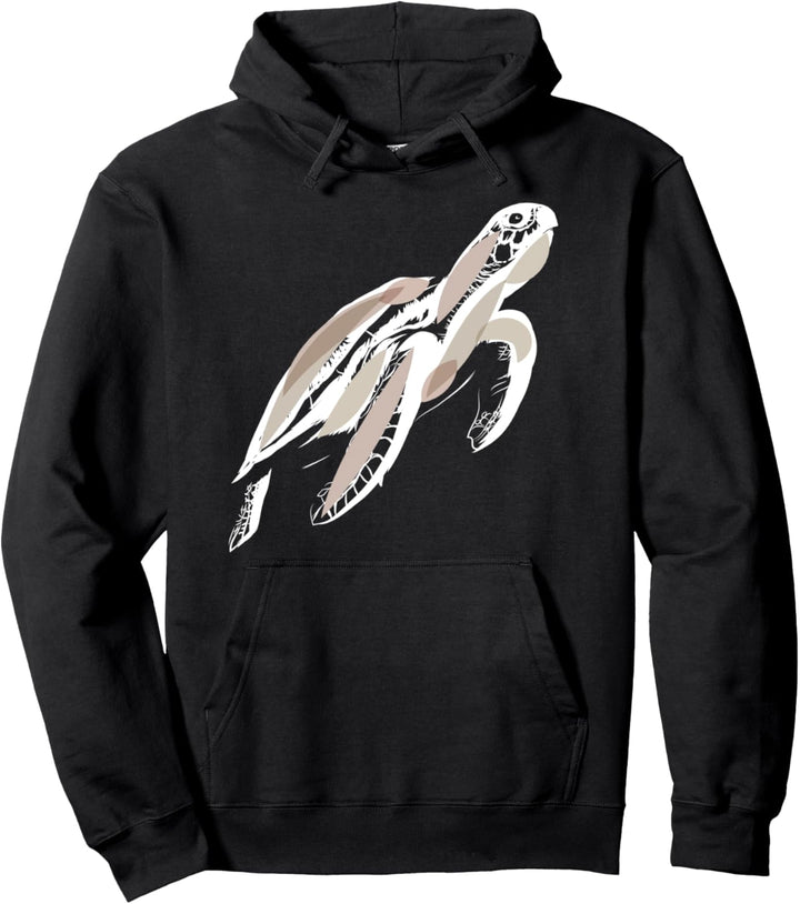 Niedliche grosse Meeresschildkröte handgezeichnete Skizze kün Pullover Hoodie