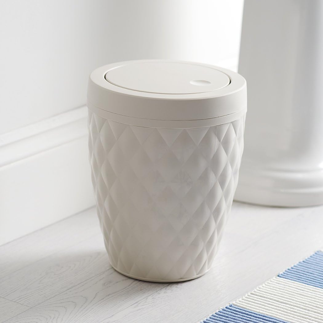 Addis, Rattan-Kunststoff, Plastik, weiss, Swing Bin Weiss Schwing-Mülleimer, Weiß Schwing-M