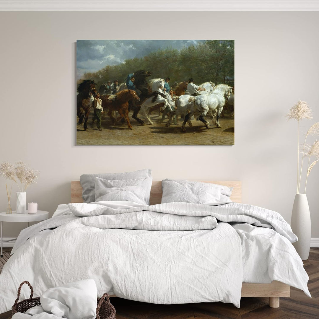 Printed Paintings Leinwand (80x60cm): Rosa Bonheur - Der Pferdemarkt 80x60 cm, 80x60 cm