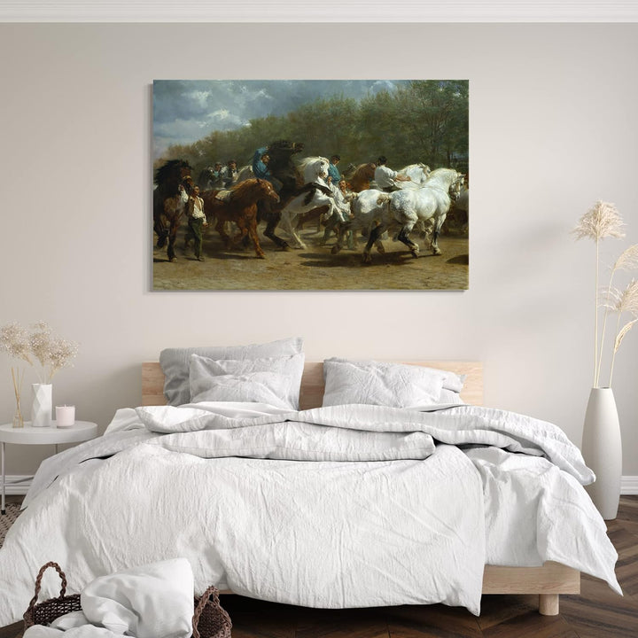 Printed Paintings Leinwand (80x60cm): Rosa Bonheur - Der Pferdemarkt 80x60 cm, 80x60 cm