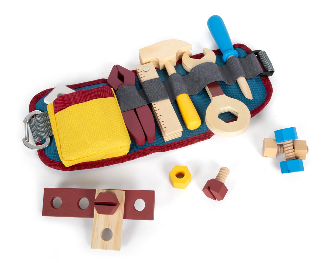 small foot Werkzeuggürtel „Workshop“, mit umfassendem Werkzeug und Zubehör aus Holz, für Kinder ab 3