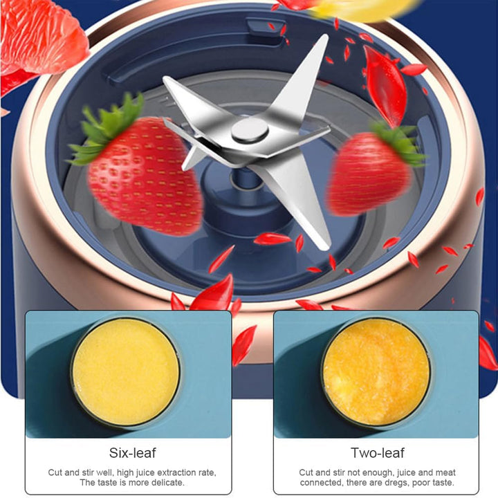 Mini-Mixer für Milchshakes und Smoothies, USB Wiederaufladbarer 6-Klingen-Fruchtsaftbecher, Tragbare