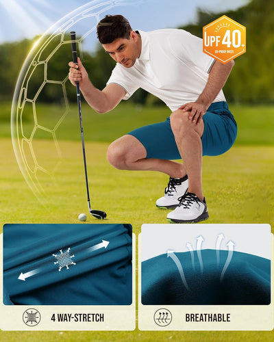 33,000ft Herren Golf Shorts UPF 50+ Stretch Shorts 10'' Bermuda Shorts Kurze Hose Dry Fit Causal Sho