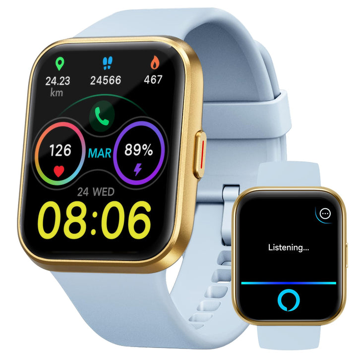 Smartwatch Herren Damen mit Telefonfunktion Alexa, 1,85" HD AMOLED-Display Smart Watch, 110+ Sportmo