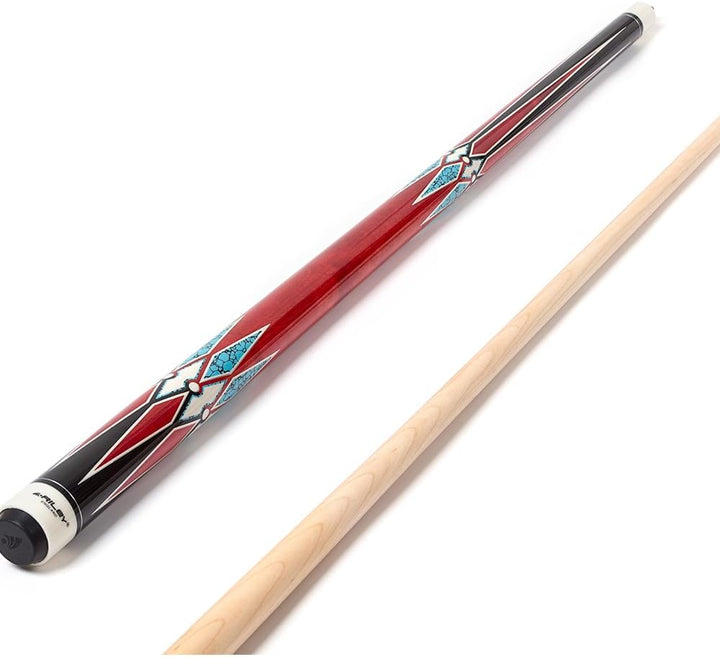 Riley American Pool Queue, 147 cm, 13 mm Spitze, komplett mit Hartschalenkoffer Rot Mit Koffer, Rot