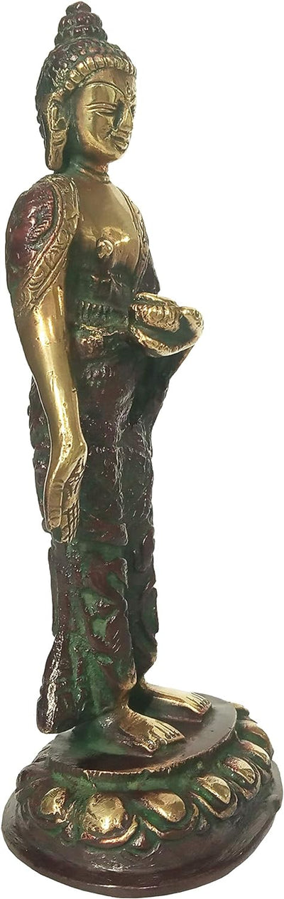 Purpledip Brass Idol 12159 Sammlerstück-Statue, stehend, Rotgold-Finish