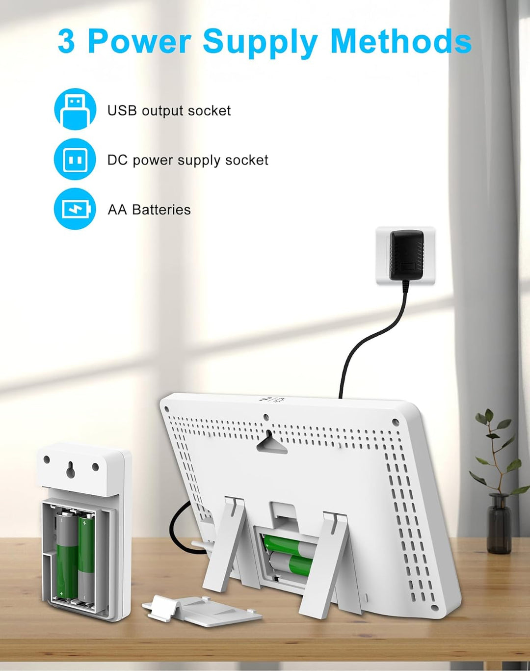 Wetterstation Funk mit Aussensensor, Farbdisplay, Wettervorhersage, Temperatur, Luftfeuchtigkeit, We