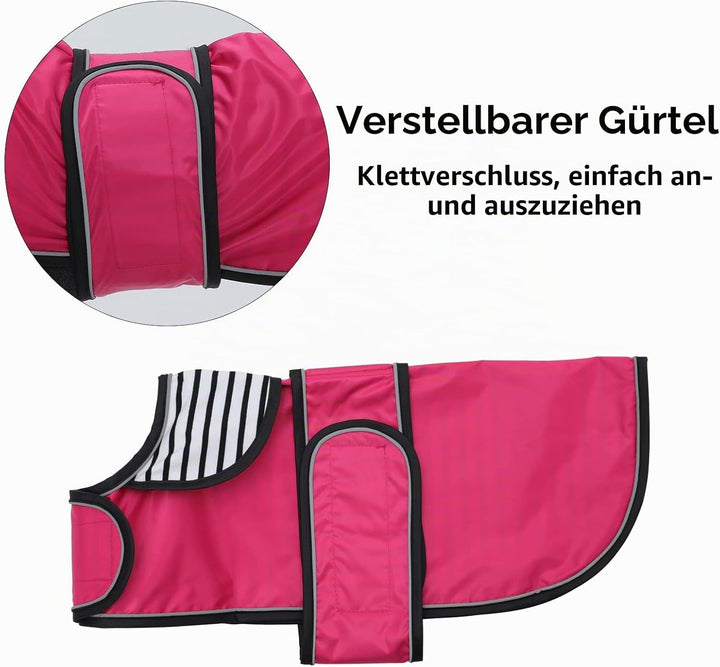 Geyecete Hunde Regenmantel,Einstellbar Wasserdicht Hundejacke für Dackel,Regenmantel mit reflektiere