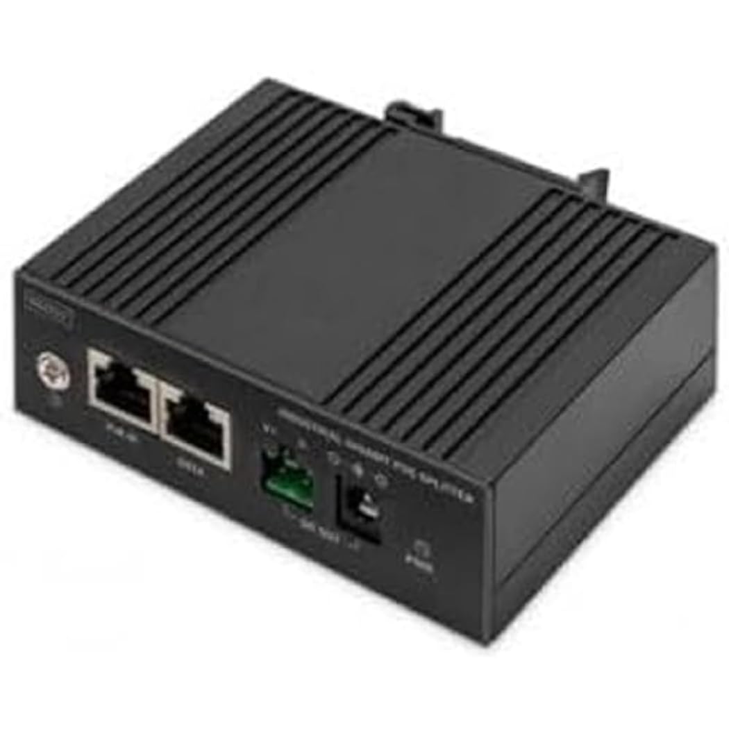 DIGITUS ASSMANN Industrieller Gigabit Ethernet PoE Splitter - 60W - 10/100/1000 Mbps - Hutschienenmo