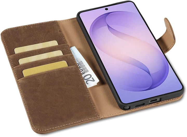 LENSUN Echtleder Handyhülle für Samsung Galaxy S26 Ultra, Hülle [Brieftasche][RFID Schutz][Standfunk