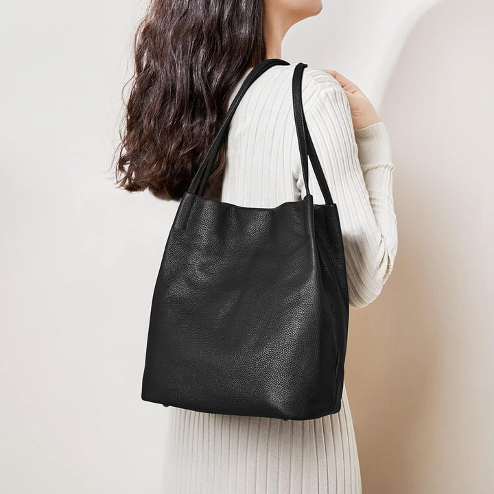 Kattee Damen weiche Echtleder Totes Umhängetasche Geldbörsen und Handtaschen mit oberem Magnetversch