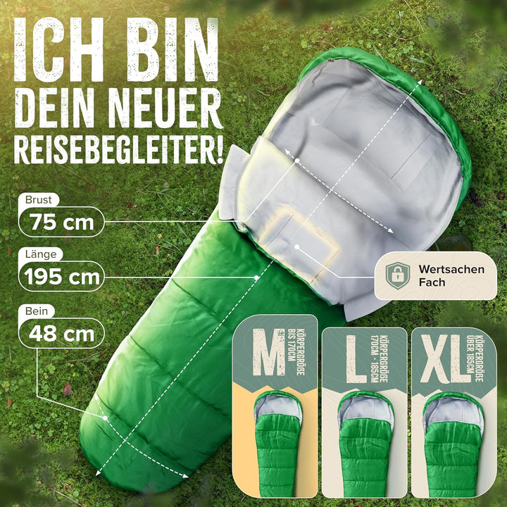 Innovativer Sommerschlafsack kleines Packmass & Ultraleicht [ab 750g] | Schlafsack Ultraleicht in Gr