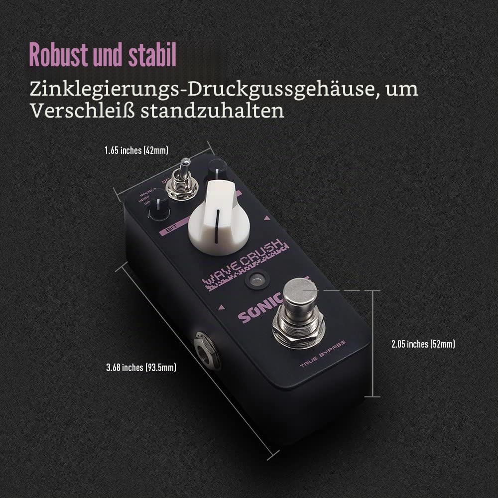 SONICAKE Bitcrusher Pedal Bitcrush Digital Sampling Rate Sample Reducer Gitarre Effektpedal Synth Sy