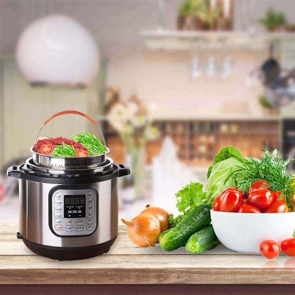 Dämpfkorb Edelstah, Dämpfeinsatz Instant Topf Zubehör Edelstahl Dampfeinsatz Mit Silikon Griff Fit S