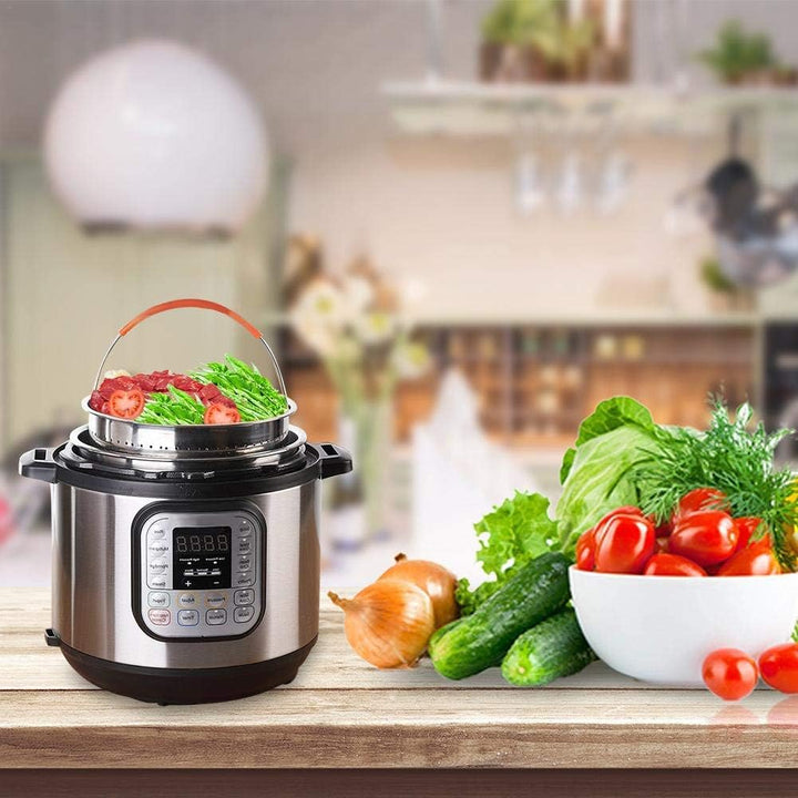 Dämpfkorb Edelstah, Dämpfeinsatz Instant Topf Zubehör Edelstahl Dampfeinsatz Mit Silikon Griff Fit S