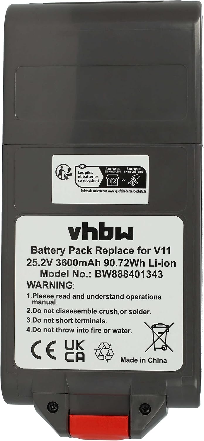 vhbw Akku kompatibel mit Dyson V11 Absolute Extra +, Absolute Extra Pro, Animal Staubsauger (3600mAh