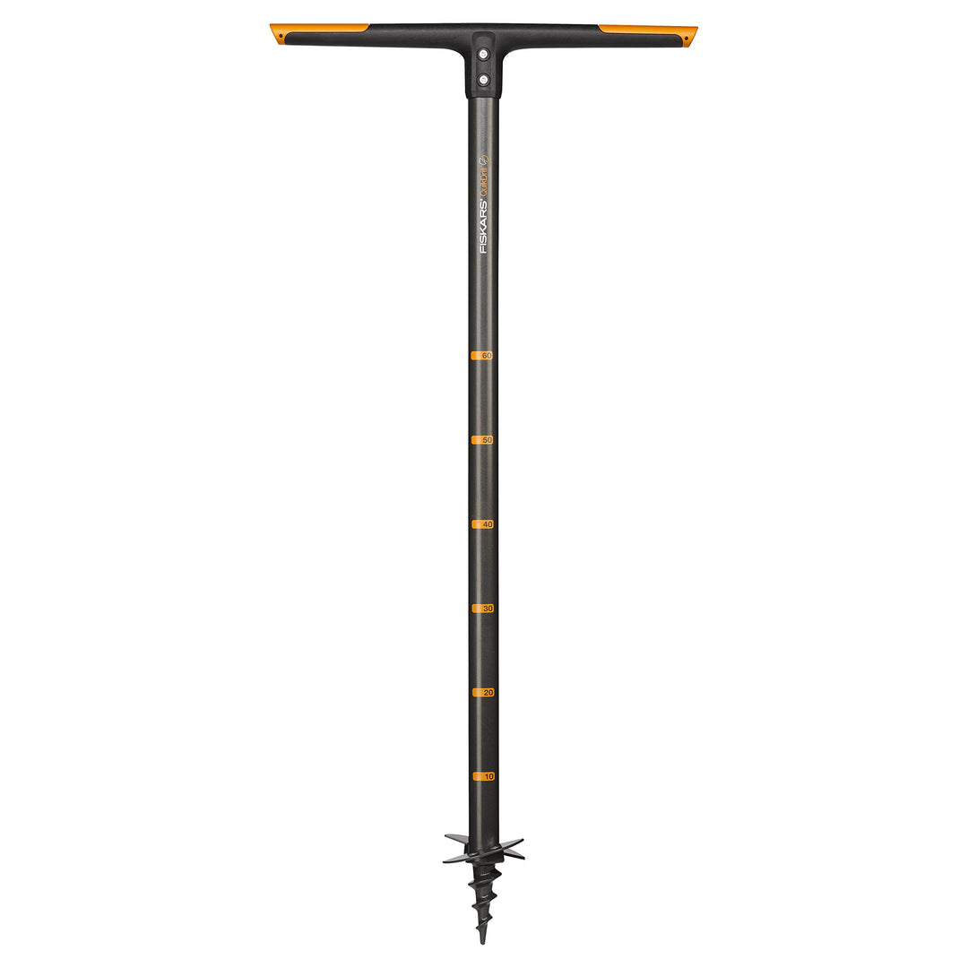Fiskars Handerdbohrer, Für Löcher bis Ø 100 mm, Schwarz/Orange, QuikDrill, S, 1000636 Handerdbohrer