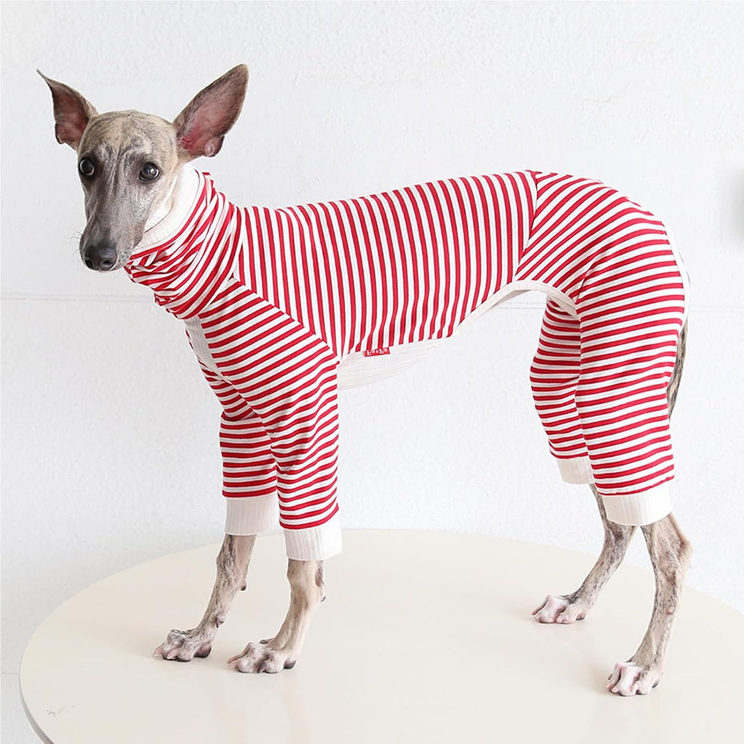 Leichter Baumwoll-Windhund-Pullover, Whippet-Kleidung mit Beinen, Rollkragen-Hunde-Jumpsuit, Hunde-P