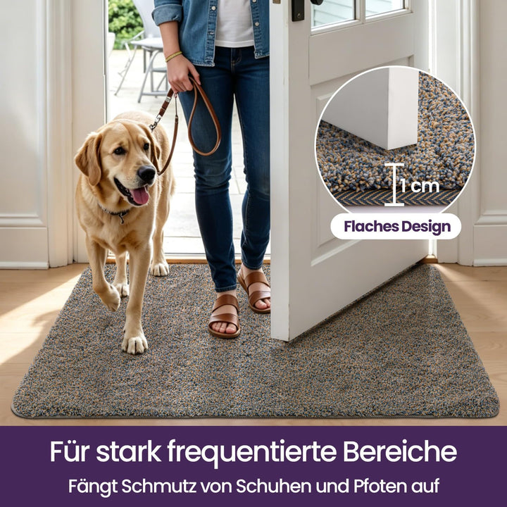DEXI Fussmatte Innen 80 x 120 cm, rutschfeste Schmutzfangmatte, Maschinenwaschbare Fussmatte, Saugst