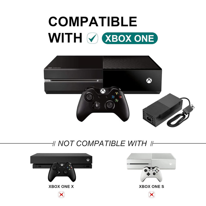 Alimentatore per Xbox One, Xbox One Power Supply Brick Cavo di Alimentazione Caricabatterie di Ricam