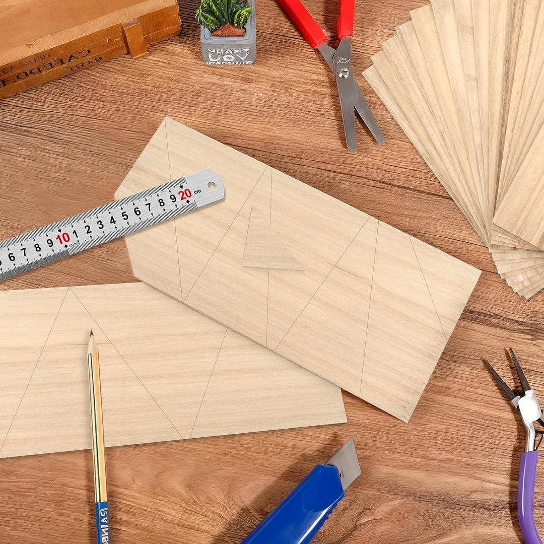 15 Stück Holzmusterbretter, 200 * 100 * 1 mm Unverarbeitet Balsaholz Sperrholzplatte für DIY-Basteln