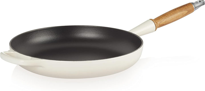 LE CREUSET Signature gusseiserne Bratpfanne mit Holzgriff 28 cm Meringue, 20258287160422 Meringue 28