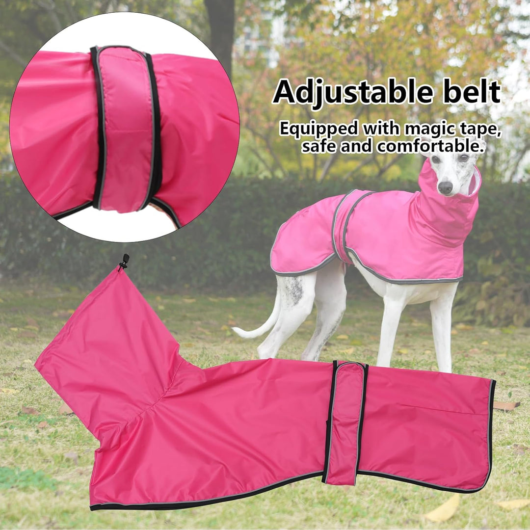 Geyecete Windhund Leicht Hundejacke Regenjacke, Hunderegenmantel Wasserdicht Verstellbar Windhundeja