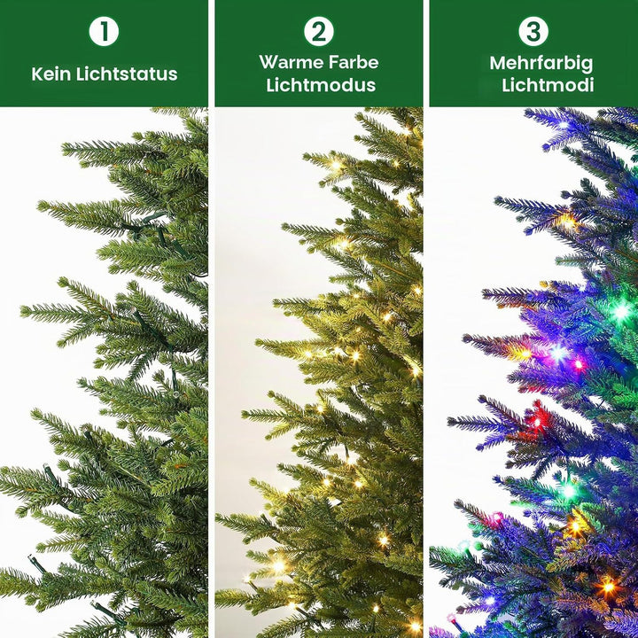Alupssuc 2 Fuss Beleuchteter Künstlicher Mini-Weihnachtsbaum, 100% PE-Zweige mit Sockel aus Leinensa
