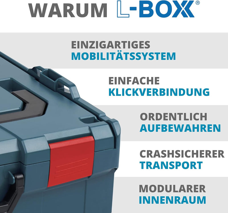 Bosch Sortimo CUSTOM L-BOXX Werkzeugkoffer-Set Gr 1-4 professional blau ohne Inhalt | leere Werkzeug