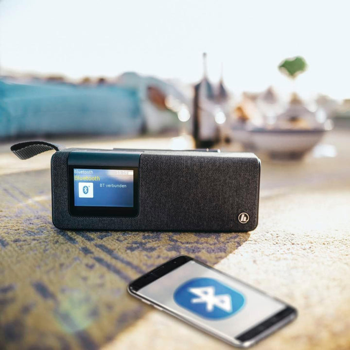 Hama Radio Digitalradio mit Bluetooth und Akku DR200BT (Tragbare Box, mobiles Radio mit DAB/DAB+/FM,