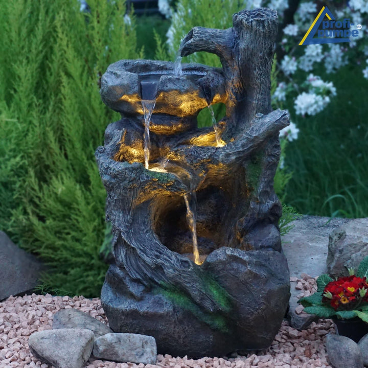 Gartenbrunnen Brunnen Zierbrunnen Zimmerbrunnen Brunnen mit LED-Licht 230V Wasserfall Wasserspiel fü