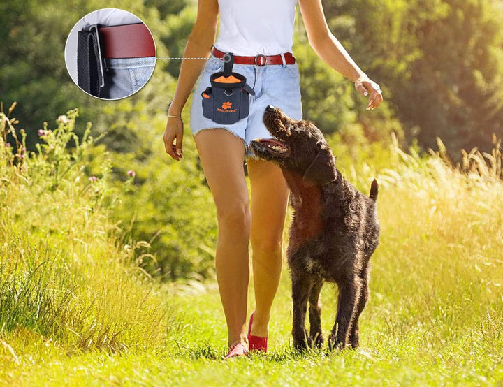 AMZNOVA Leckerli-Trainingstasche, Mehrzweck- und tragbare Leckerli-Tasche für Welpen, Verstellbarer