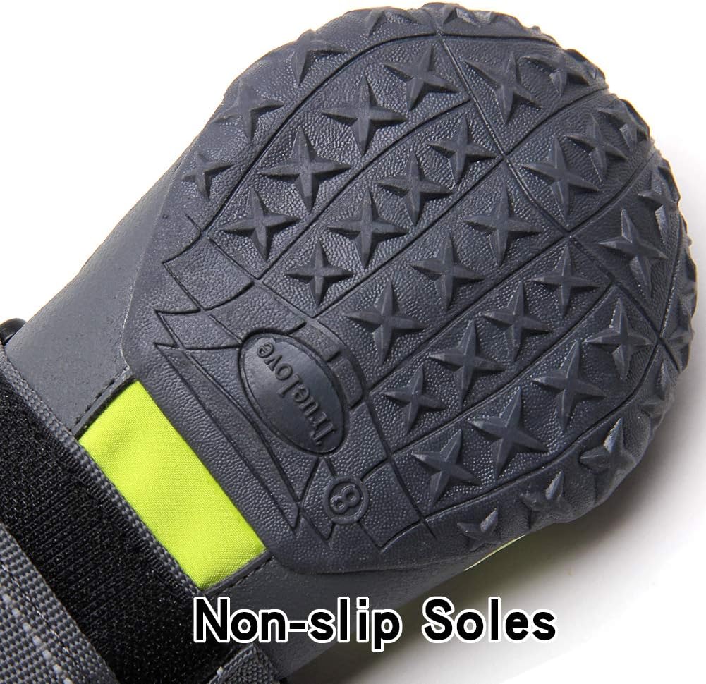 MOKCCI Truelove Pfotenschutz Hundestiefel,Wasserdicht Hundeschuhe mit Reflektierenden Riemen für Kle