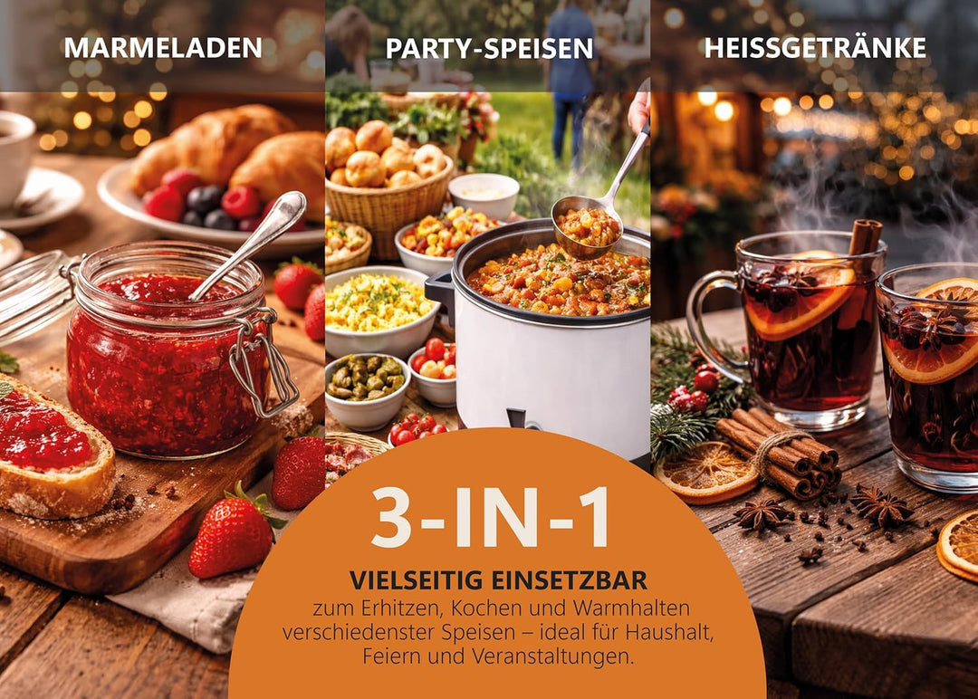 Silva Homeline HG-E 290 – 2-in-1 Einkochautomat & Heissgetränkeautomat, 29 L Volumen, 23,5 L Nutzinh