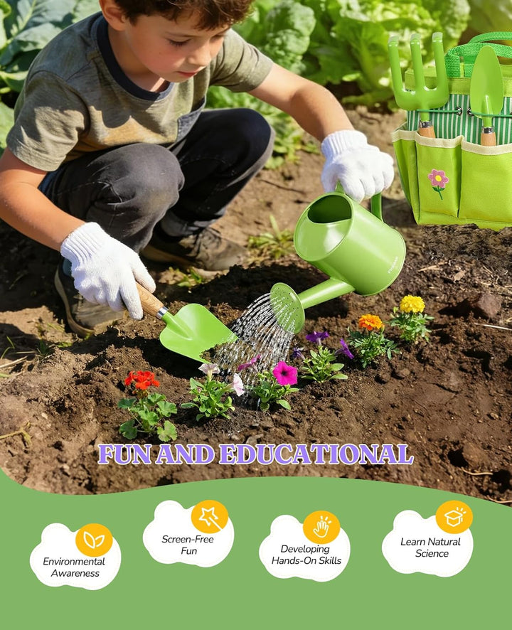 Ultimate Kinder-Gartenset, kindersicheres und Robustes Gartengeräte-Set für Spass im Freien, Freude