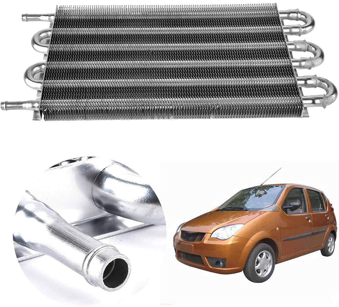 Universell Autoölkühler Ölkühler Aluminium Motor Ölkühler Kühler für Servolenkung, Auto 6 reihiger R
