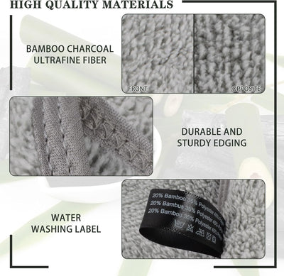 KinHwa 4 Pack Mikrofaser Handtuch Haare, Mikrofaser Handtuch, Bambus Kohle stark saugfähige Mikrofas
