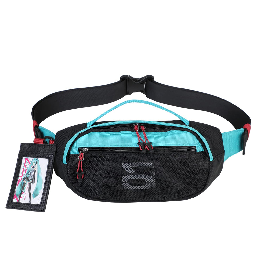 FIREFIRST x Hatsune Miku &amp; Kagamine Rin/Len Schultertaschen Mode-Hüfttaschen Grün W33×H16×D10 (cm),