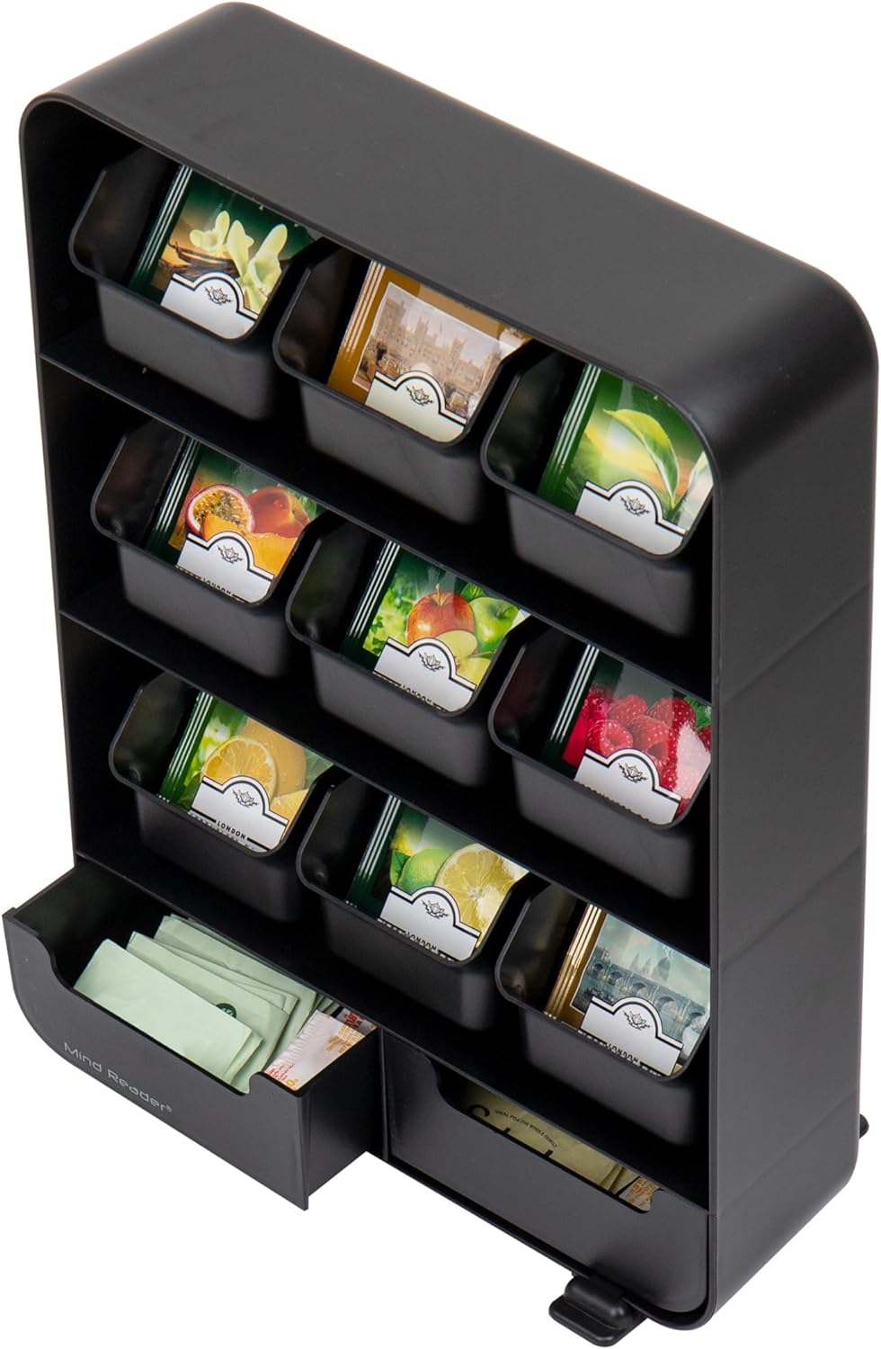 Mind Reader "Baggy" Teebeutel Stand und Organizer 180 Teebeutel 180 Tea Bags - Black, 180 Tea Bags -